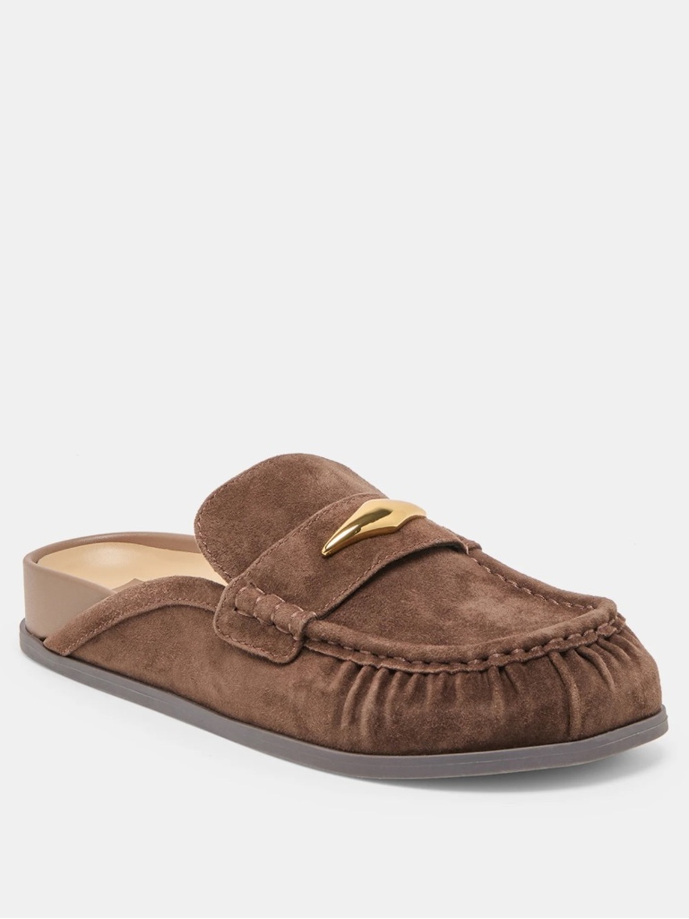 Brown Suede Slip-On Loafers